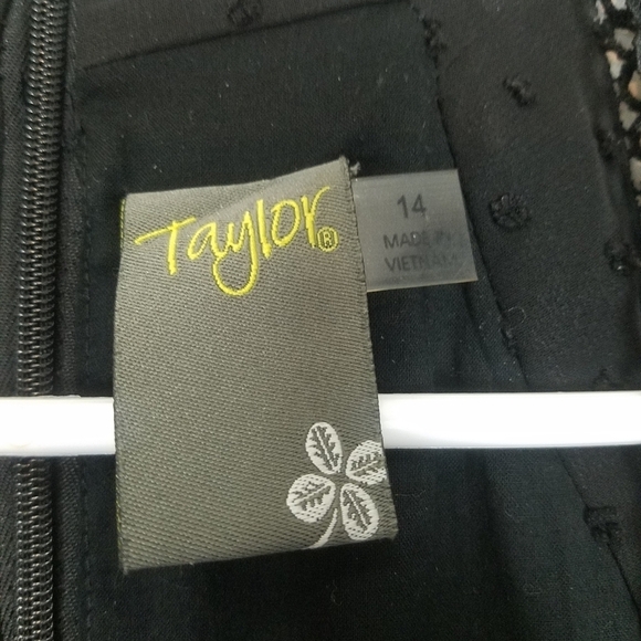 Taylor black lace overlay handkerchief hemline midi dress - Picture 8 of 12